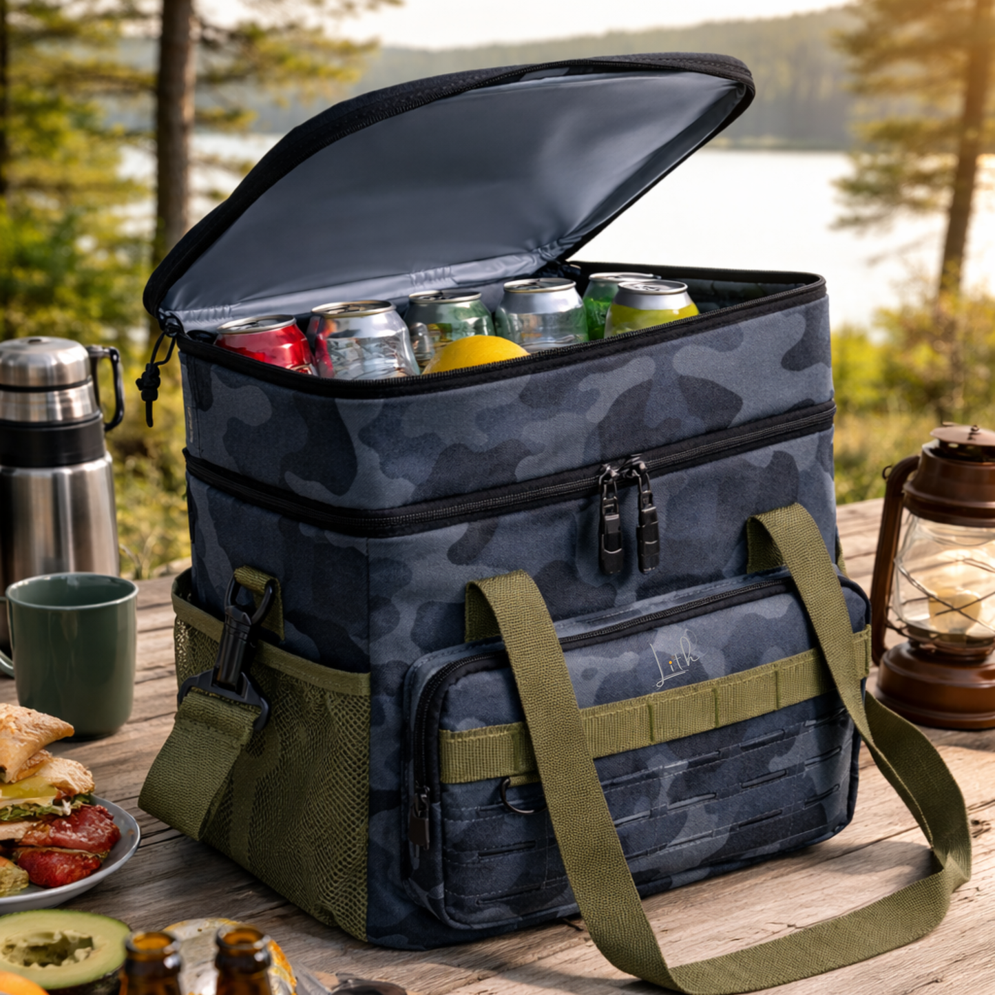 LITH Tactical Double Layer Cooler Bag – Insulated Lunch & Travel Cooler