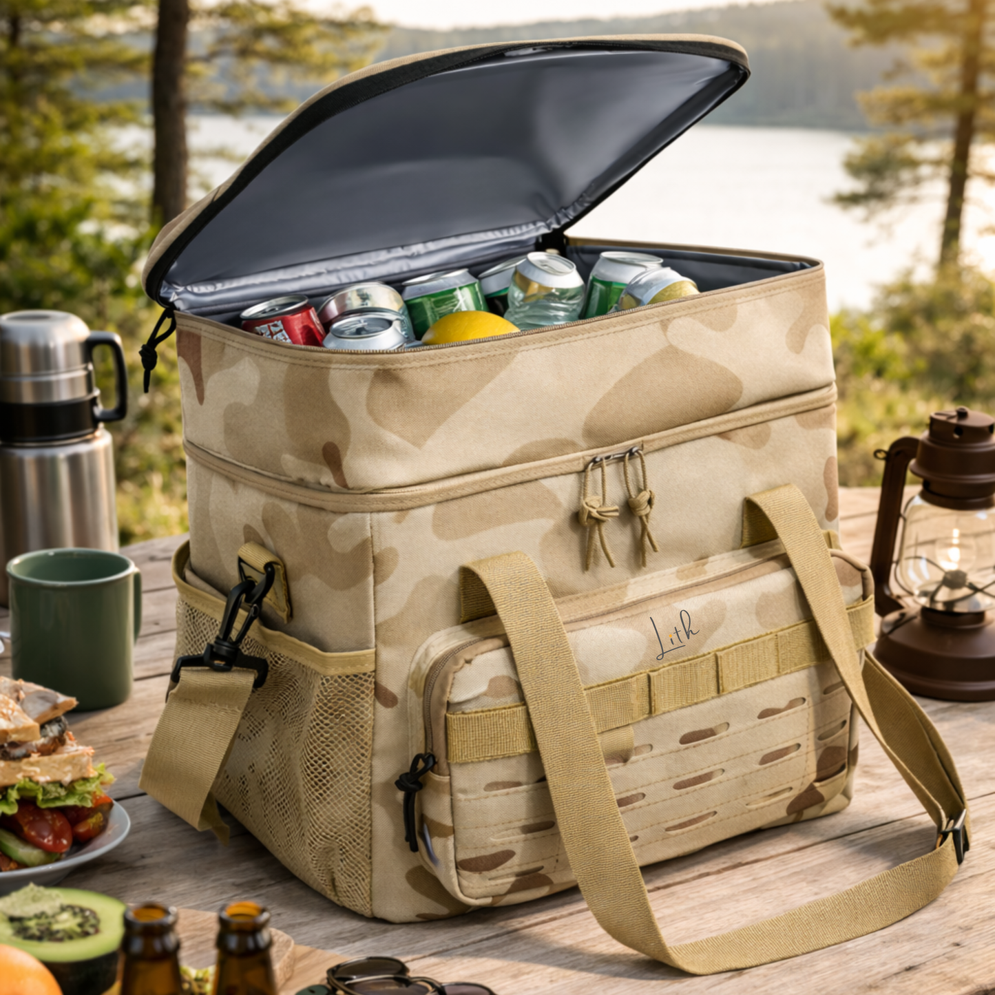 LITH Tactical Double Layer Cooler Bag – Insulated Lunch & Travel Cooler