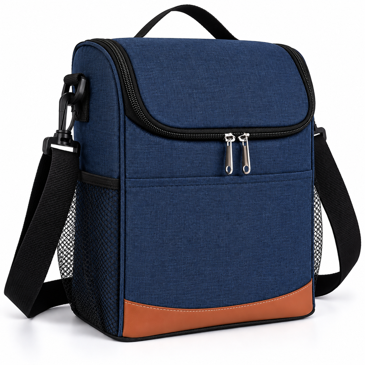 LITH 7L Insulated Lunch Bag – Water-Resistant Oxford Cooler Bag with Shoulder Strap & Mesh Side Pockets