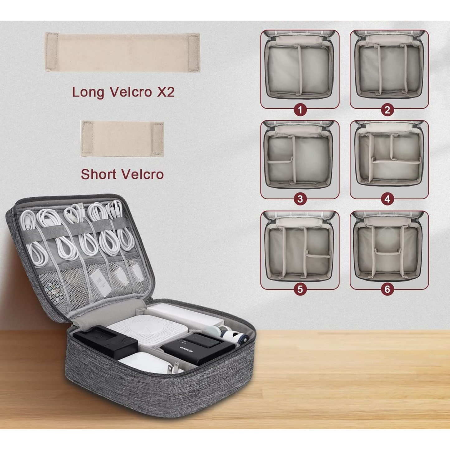 Travel Universal Accessories Organizer Bag – Waterproof Electronics Storage Case for Cables, Chargers & Tech Essentials