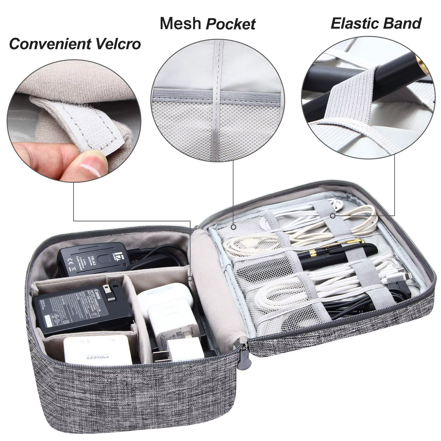 Travel Universal Accessories Organizer Bag – Waterproof Electronics Storage Case for Cables, Chargers & Tech Essentials