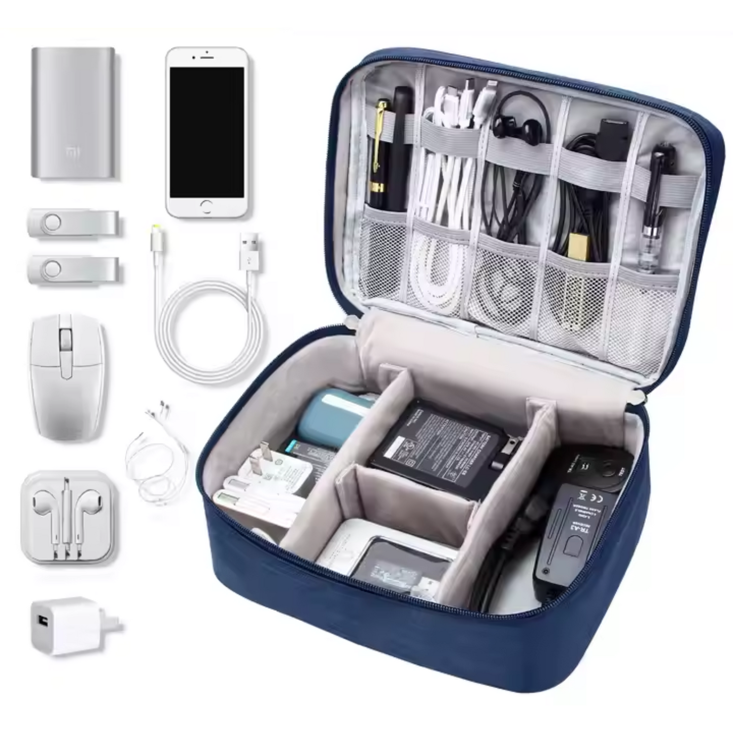 Travel Universal Accessories Organizer Bag – Waterproof Electronics Storage Case for Cables, Chargers & Tech Essentials